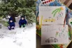 Дорогой Дедушка Мороз! Пишут тебе Стёпа и Никита, нам четыре годика. Мы вели себя весь год очень хорошо, принеси нам, пожалуйста, за это машинку Такси и чёрную полицейскую машину. Спасибо! Будь здоров!